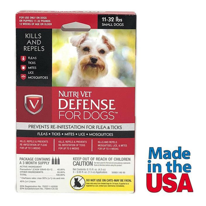 K9 Flea and Tick Prevention for Small Dogs 11lbs to 32lbs Made in USA