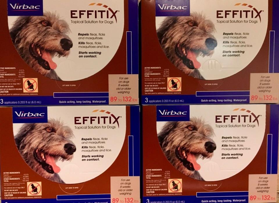 Effitix Topical solution for Dogs 89 to 132 lbs 12 pack