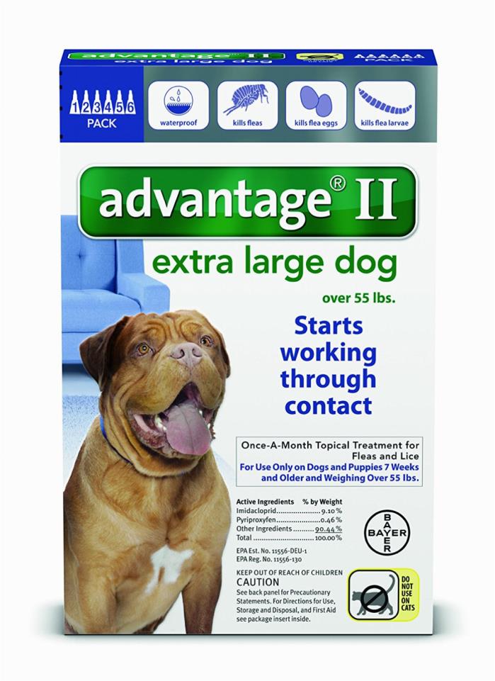 READ ABOUT FAKES - 6Pk Bayer Advantage II Flea Control Extra Large Dogs 55+ lbs