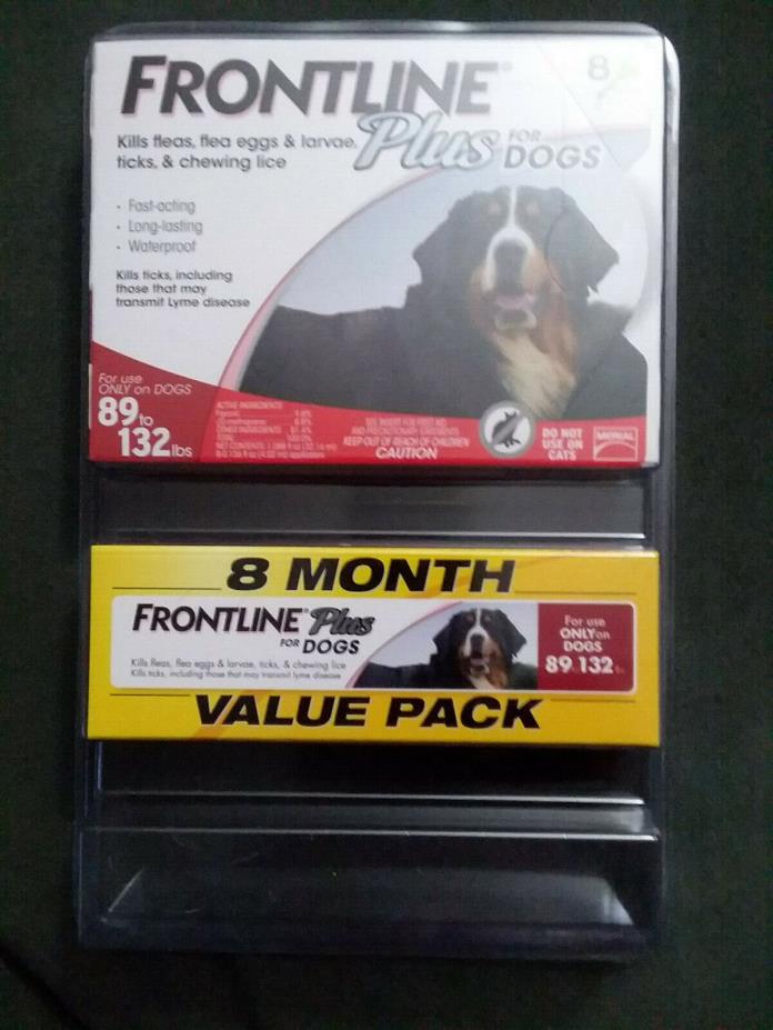 Frontline Plus Flea & Tick Control for XL Dogs 89-132 lbs, 8 Doses Box