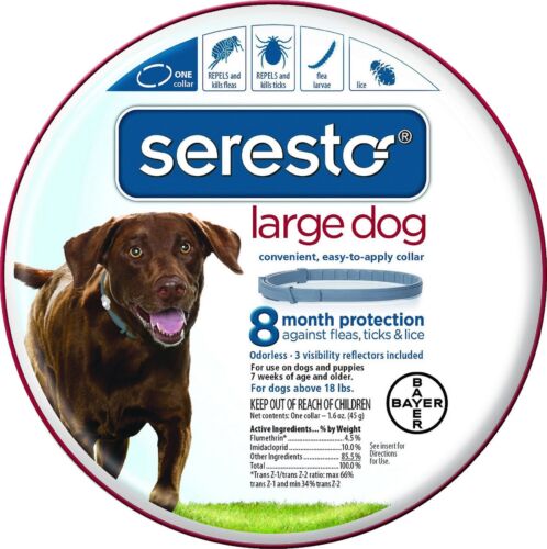 Seresto 8 Month Flea & Tick Collar for Large Dogs & Puppies Brand New & Sealed