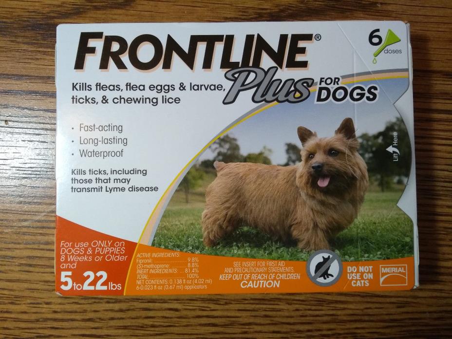FRONTLINE Plus Flea and Tick Control for 5-22lbs Dogs - 6 Doses