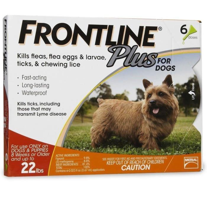 Frontline Plus for Dogs 5 - 22 lbs - orange 3 MONTHS Open Box