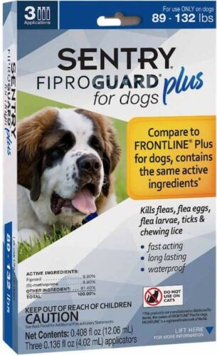 Sentry 3 Count Fiproguard Plus For Dogs Squeeze-on (89-132 pound)