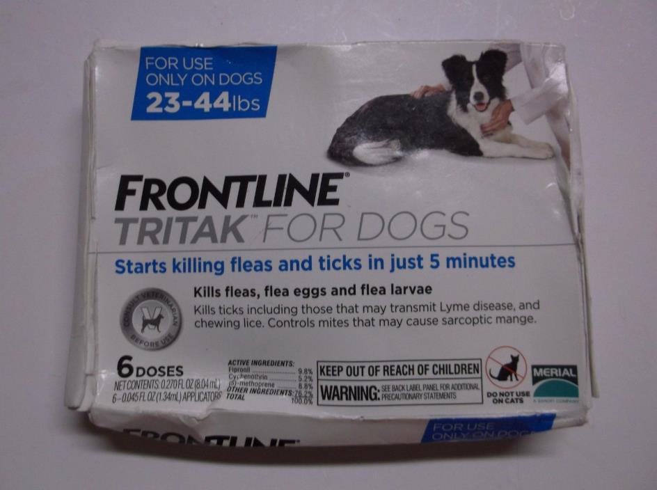 FRONTLINE TRITAK Flea & Tick for M dogs 23-44 lbs 6-dose **SEALED NEW IN BOX**