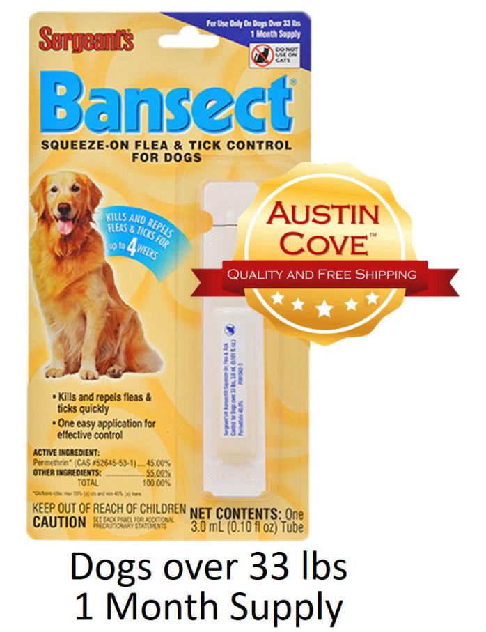 Sergeants Bansect Squeeze On Flea & Tick Control for Dogs - Over 33 Lbs