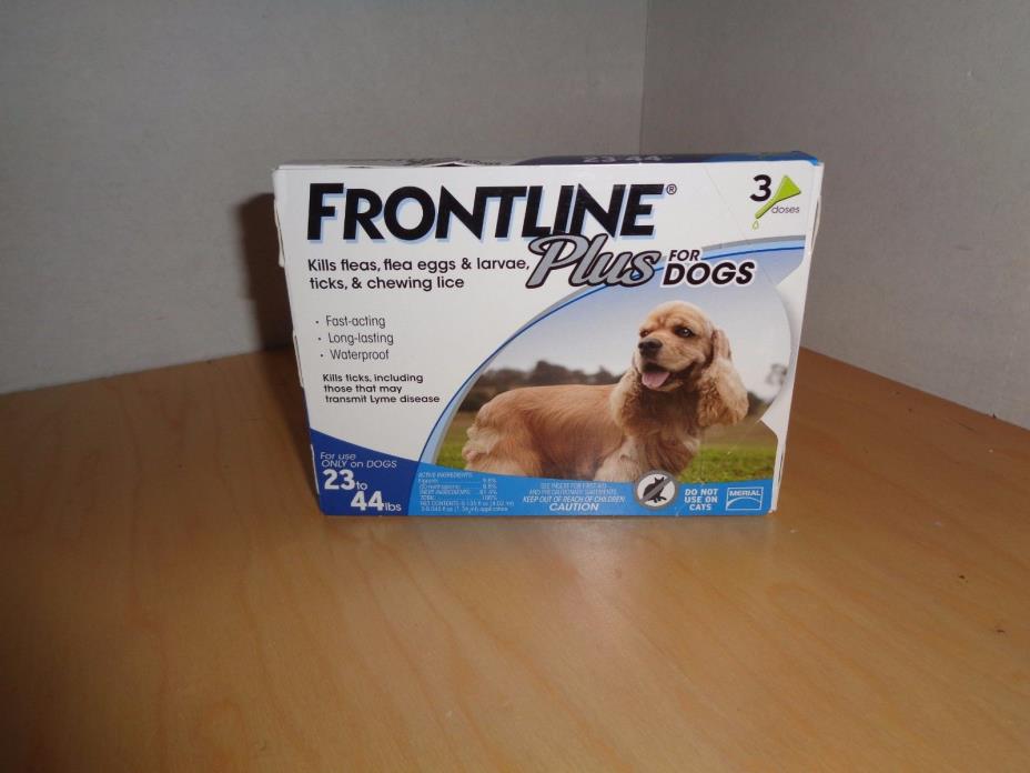 Frontline Plus For Dogs 23 - 44 Pounds Blue 3 Pack FAST FREE SHIPPING
