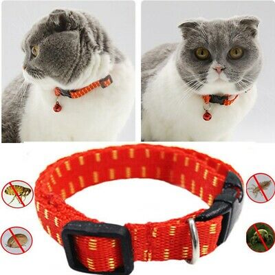 3 in 1 Cat Dog Pet Flea Egg Tick Red Collar Protection Kill Mosquito Bell Collar
