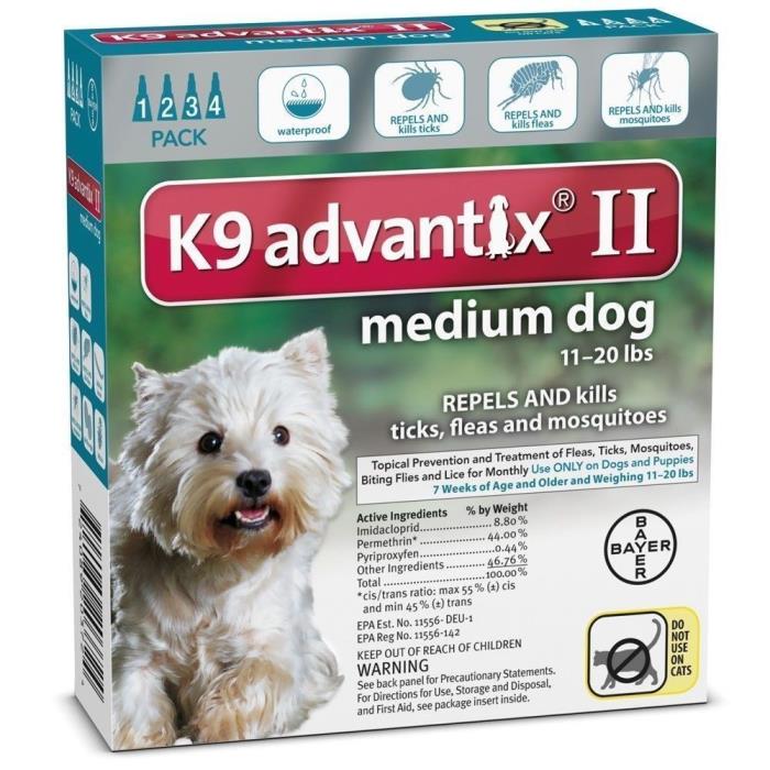 Bayer K9 Advantix II Flea & Tick Treatment for Medium Dogs Read Description