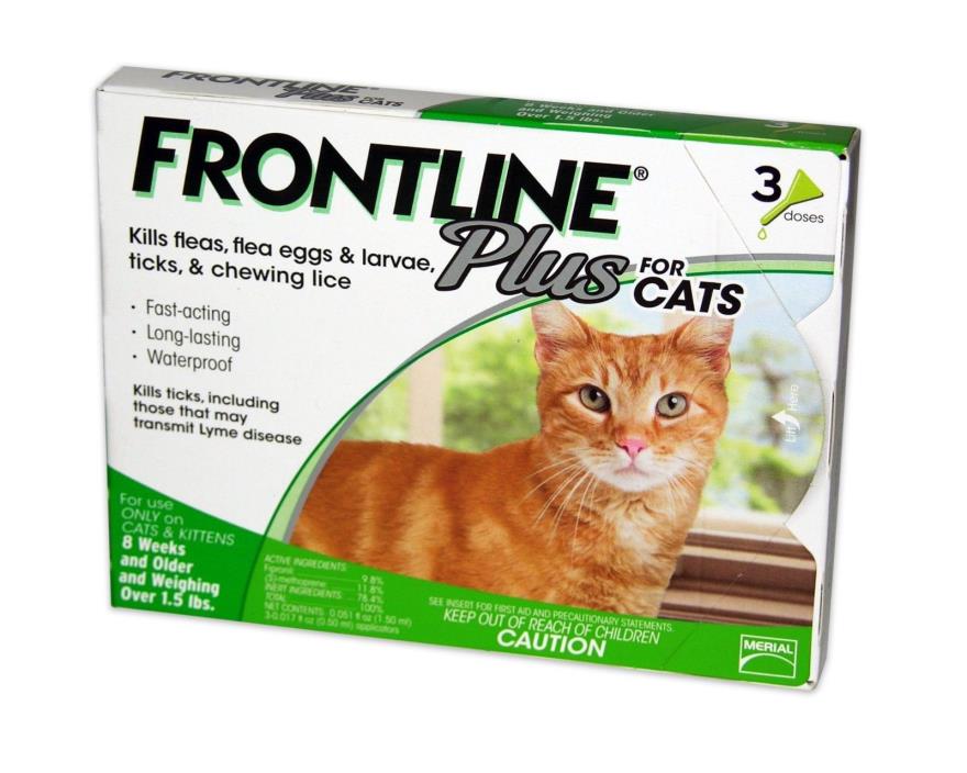 Frontline Plus for Cats 3 applicators (Three month supply)