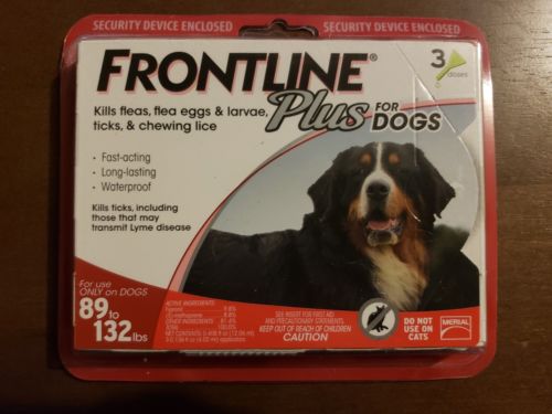 Frontline Plus for Extra Large XL Dogs 89-132lbs (40-60kg) 3Months 3Pack, New!