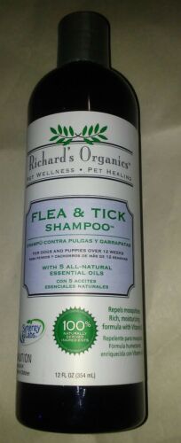 Synergy Labs Richards Organics Flea & Tick Shampoo Pet Healing 12 fl. oz./354 ml