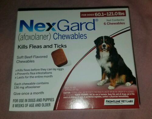 Chewable Flea & Tick Preventative 60.1-121lbs Dog 6 Month Box