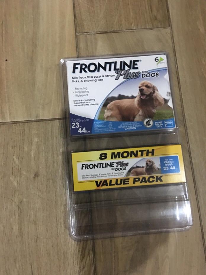Frontline Plus for Dog 23-44 lb, Kills adult fleas, eggs & ticks, 8 Single Doses