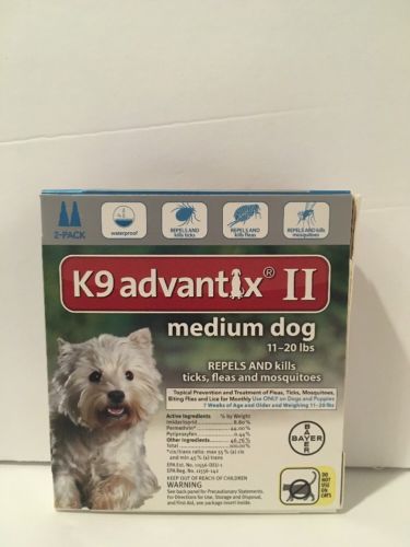 Brand New!  K9 Advantix II Medium Dogs (11 - 20 lbs, 2 Month Supply) USA