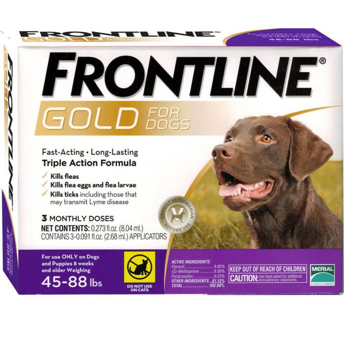 Frontline Gold 45 -88 lbs - PURPLE (3 Months)