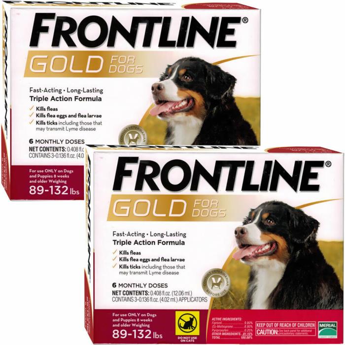 Frontline Gold for dogs 89-132 lbs (12 months) Free Priority Mail Shipping!