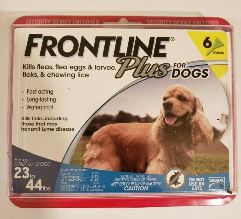 Merial Frontline Plus Flea and Tick Control for Dogs 23-44 lbs 6 Applicators