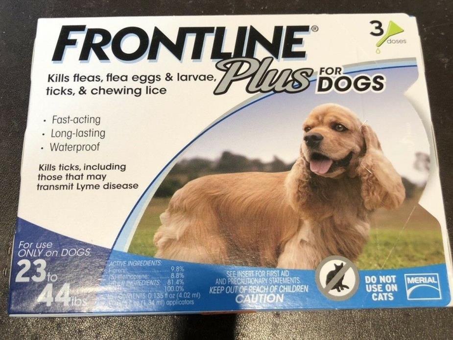 Frontline For Dogs 23-44lbs! 3 Dose Pack