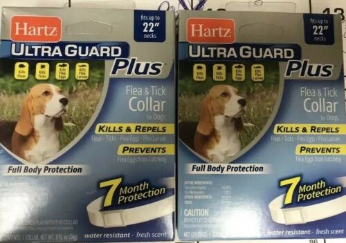 2 pack white collars ~ ULTRA GUARD PLUS~ Flea & Tick COLLAR~Fits up to 22