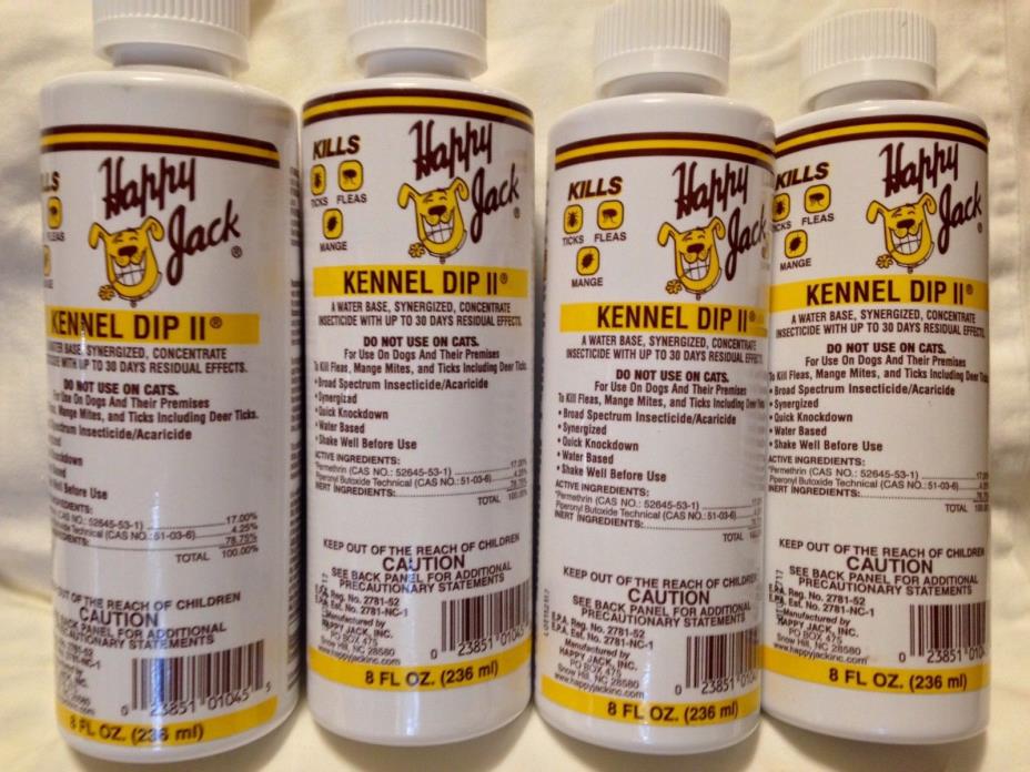 HAPPY JACK Kennel Dip II 8 oz.  LOT OF 4