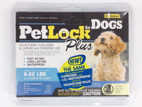 PetLock Plus Dog Flea Treatment 3 Doses - For dogs 6-22 lbs FAST FREE SHIPPING