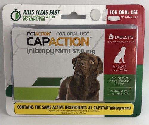 PetAction CapAction for Dogs over 25lbs Flea Treat(compare to Capstar)6Tablets