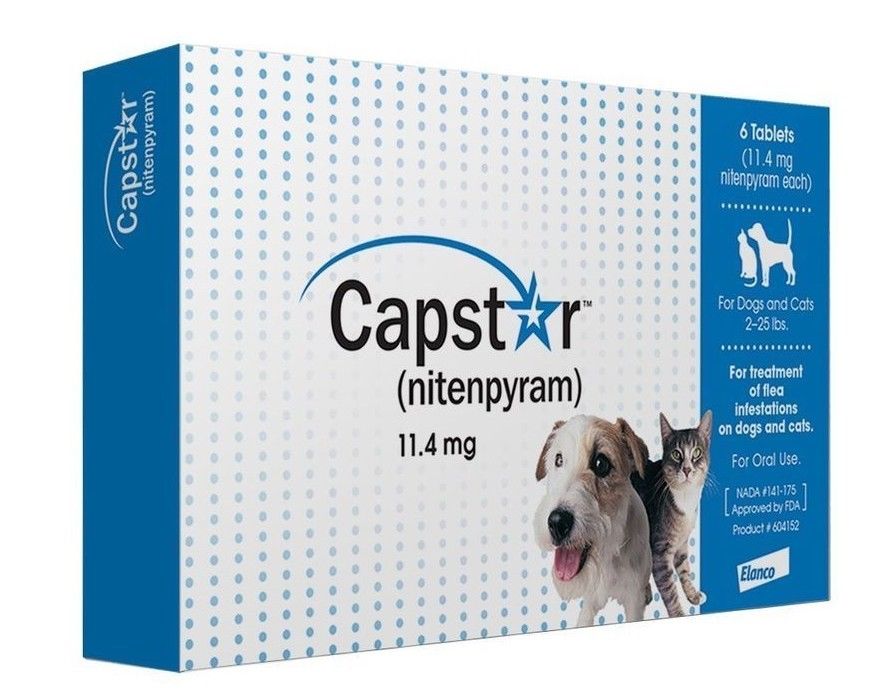 Blue Capstar Flea Treatment Cat & Dog 2-25 lbs 6 tablets NEW STOCK exp. 4/2020