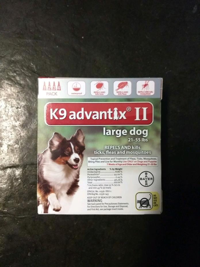 K9 Advantix II Large Dog 21 - 55 lbs.  4 Month Supply