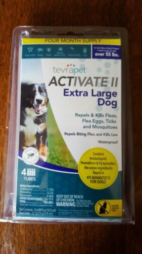 (New) TevraPet Activate II Flea and Tick, Extra Large Dogs over 55 lbs