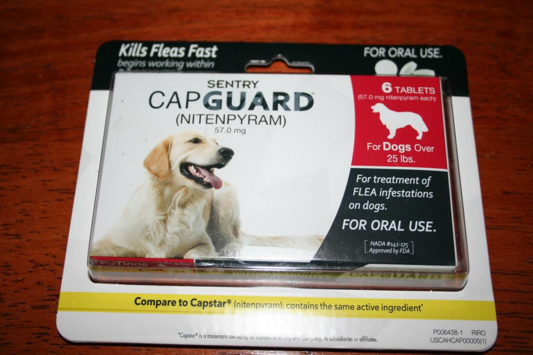 Sentry Capguard Nitenpyram Flea Treatment Tabs 6ct Dogs OVER 25 lbs 04/2020
