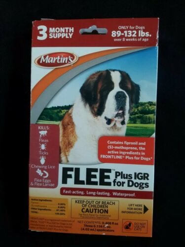 Martin's Flee Plus IGR Flea for Dogs 89-132 lbs. 3 Month Supply. Fleas & Ticks