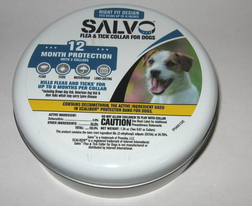 SALVO Flea & Tick Collar For Dogs Fits up to 14