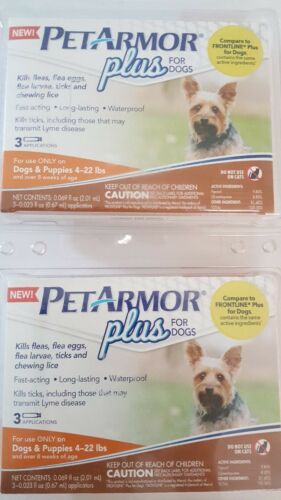 PET ARMOR PLUS for DOGS 4 - 22 LBS 6 Applications Same ingredients as Frontline