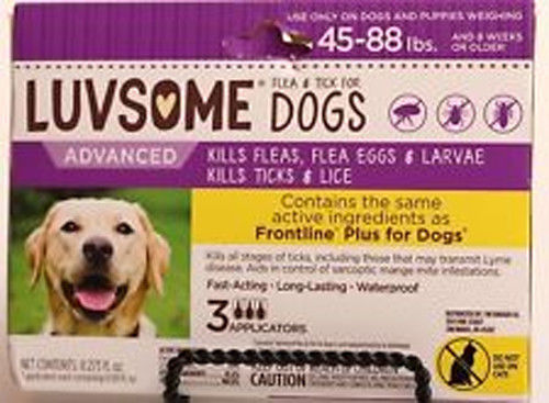 NEW Luvsome Advanced for Dogs, 45-88 lbs ~ 3 Applications ~ Free Shipping
