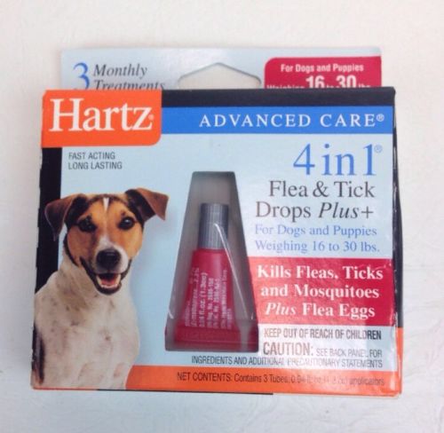 Hartz Advanced Care 4 in 1 Flea & Ticks Drops Plus 16-30 lbs For Dogs & Puppies