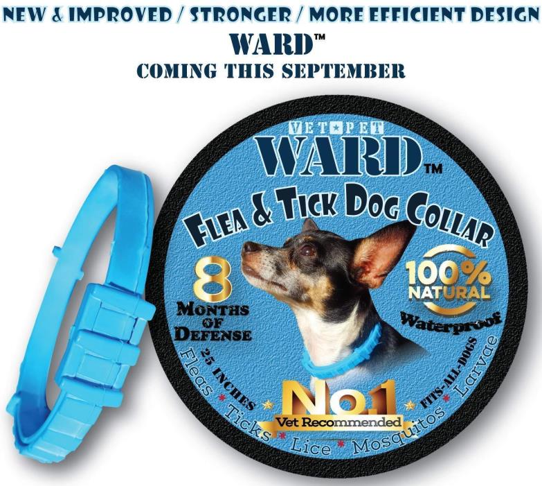 Natural Hypoallergenic Flea & Tick Control Collar For Dogs 8 MONTHS OF DEFENSE