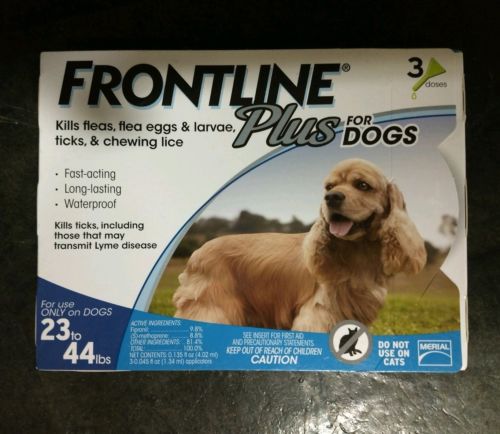 NEW FRONTLINE PLUS FOR DOGS 23-44 LBS 3 MONTH SUPPLY