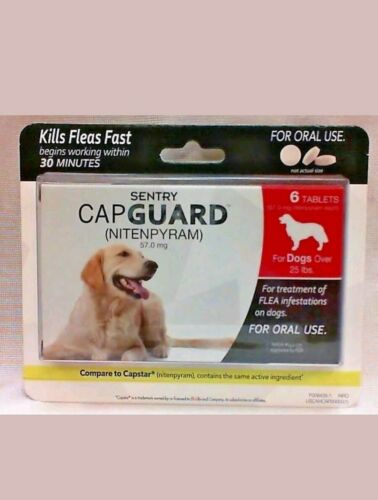 New SENTRY CapGuard Flea Tablets for Dogs Over 25 lbs (6 Tablets) Exp. 04/2020