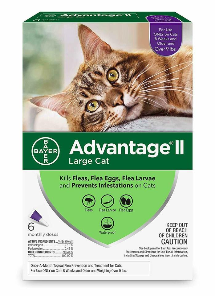 Bayer Advantage II for Large Cats Over 9 lbs, 6 Pack