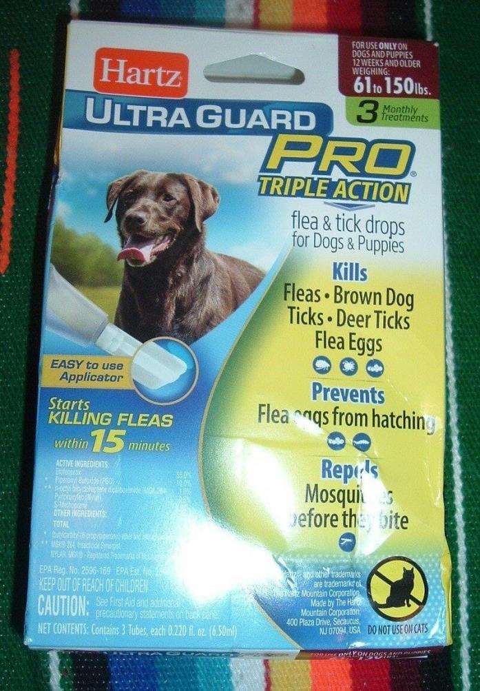 HARTZ ULTRA GUARD PRO TRIPLE ACTION FLEA & TICK DROPS FOR DOGS 61-150 LBS