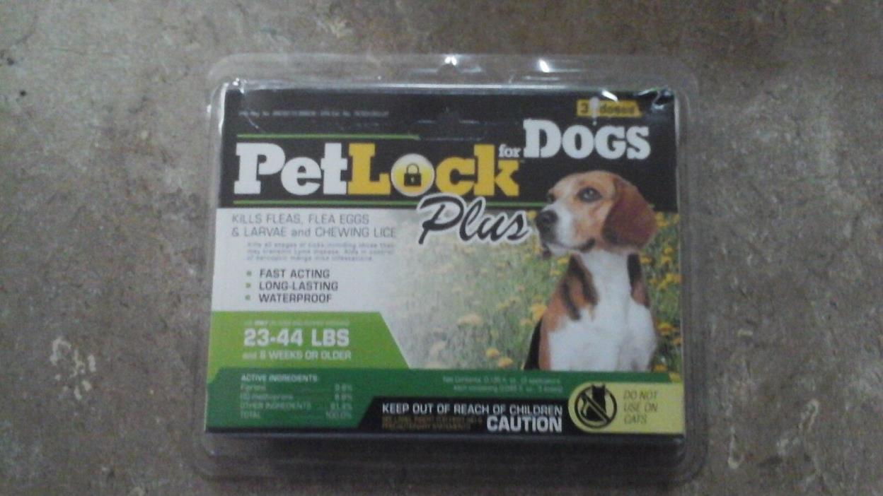 PetLock Plus Flea & Tick Control For Dogs Weighing 23-44lbs - 3 Mo. Supply - New