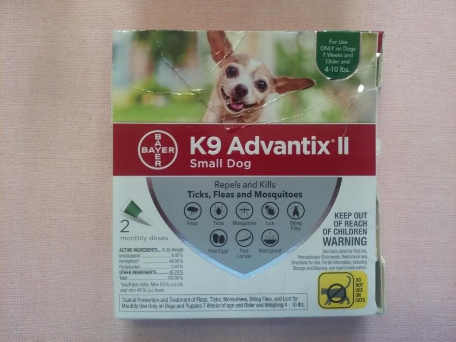 BAYER K9 ADVANTIX 11- SMALL DOG-4 T0 10 LBS.-7 WEEKS AND OLDER-2 MONTHLY DOSES.