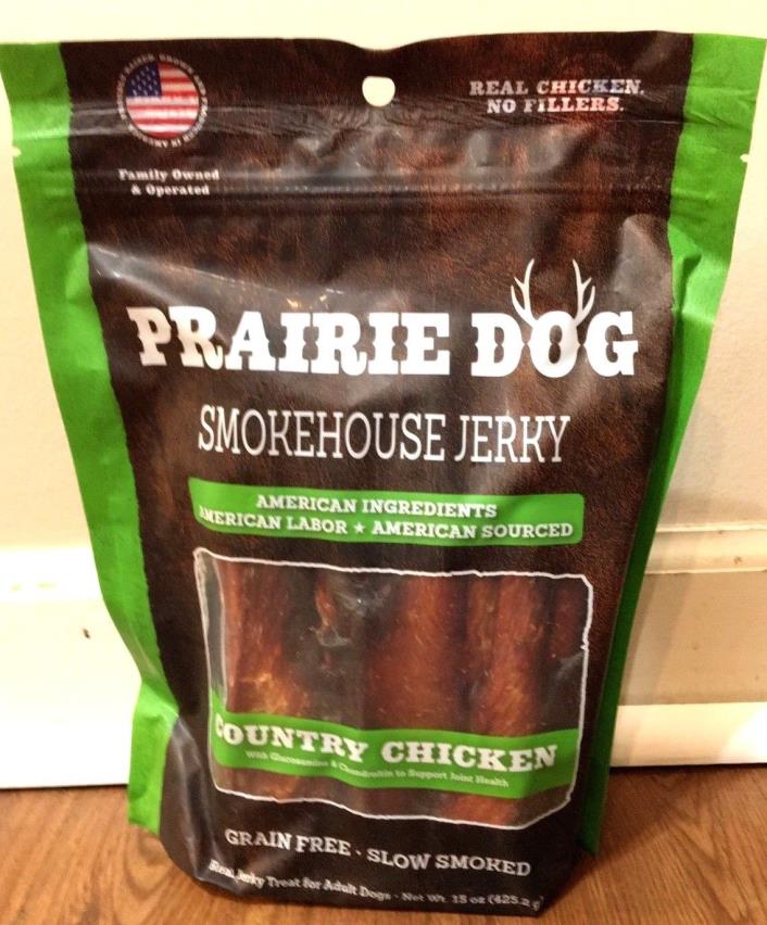 Prairie Dog Smokehouse Jerky Dog Treat Country Chicken  Glucosamine Chondroitin