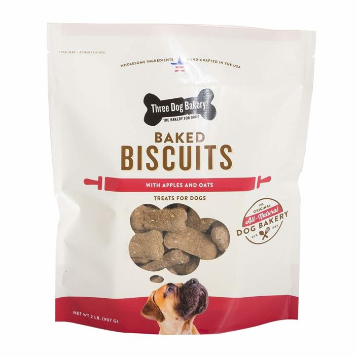Three Dog Bakery Biscuits Baked Dog Treats, 32 oz