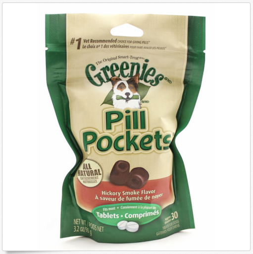 GREENIES PILL POCKETS FOR DOGS 3.2OZ TABLET HICKORY SMOKED FLAVORED