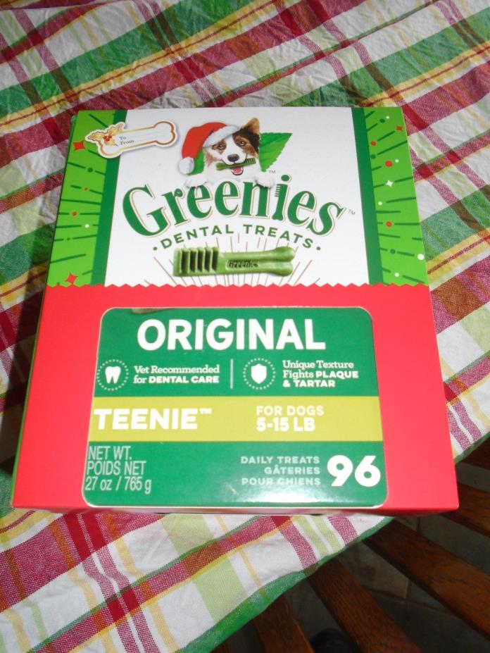 Greenies Dog Dental Chews Dog Treats TEENIE (5-15 lb Dogs) 27 oz (96 treats)