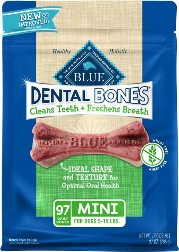 Blue Buffalo Dental Bones All Natural Mini Dog Treats 27-oz x 2 bag