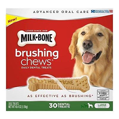 Milk-Bone Brushing Chews Daily Dental Treats, Large (30 ct.) ,40.4 oz (1.15kg)