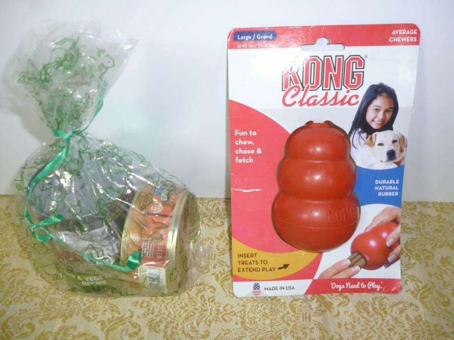 World's Best Dog Toy Kong Classic Rubber Chew For Large Dog & FREE DOGGY GIFT!